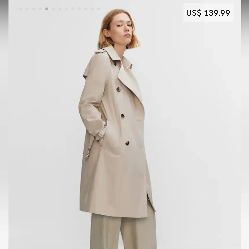 Mango Beige Trench Coat - Picture 1 of 16